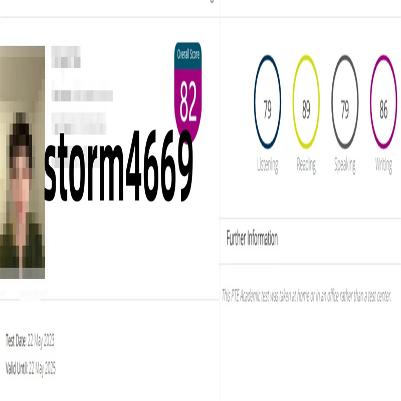 上海某同学PTE保分四科出分82