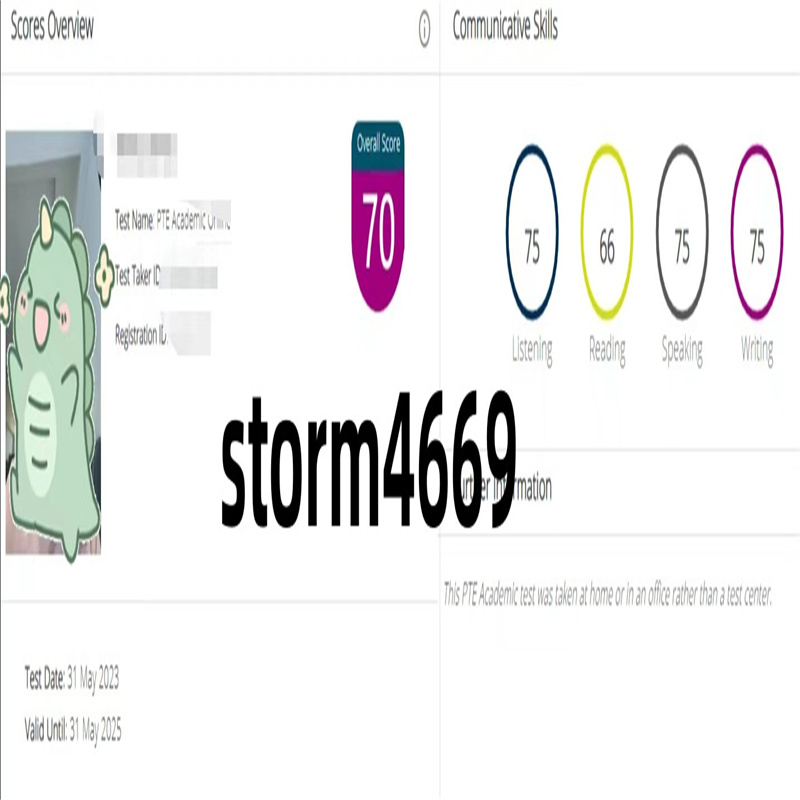 大连某同学pte考试保分出70