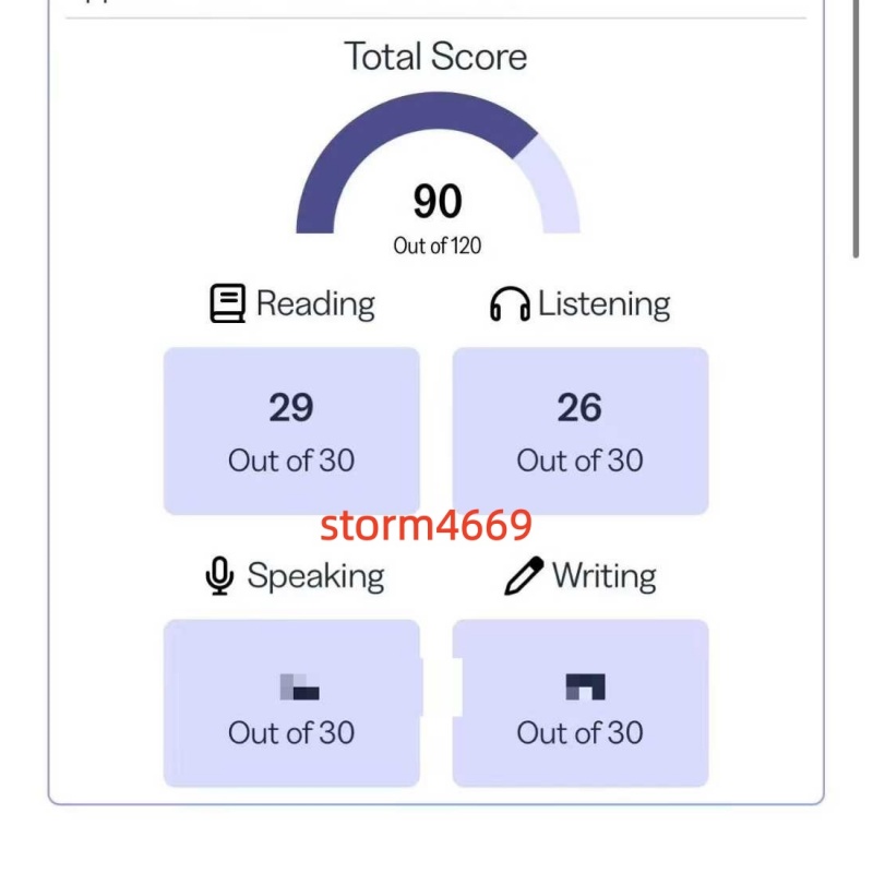 天津某同学托福代考出90分