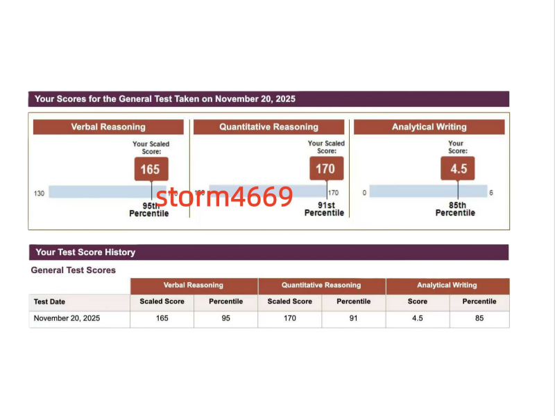 广州某同学GRE考试保分出335分