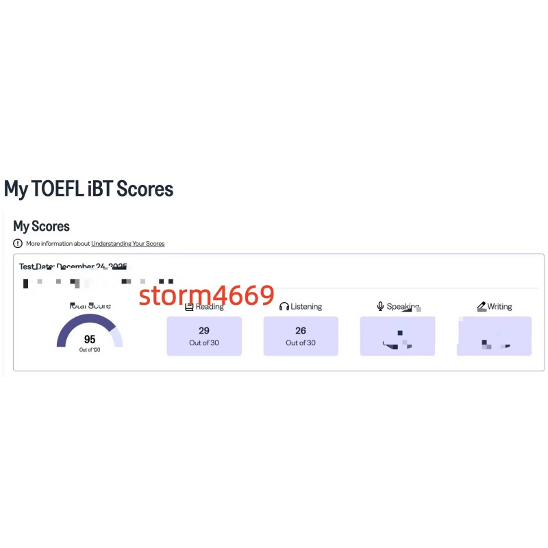 西安某同学托福保分出95分