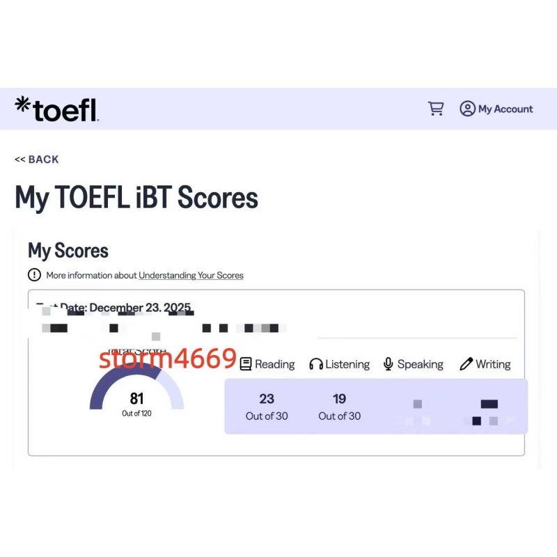四川某同学托福考试保分出81分