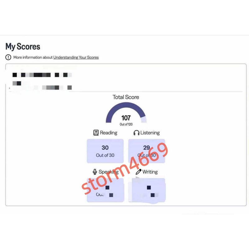青岛某同学托福替考出107分